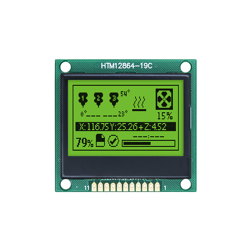 128X64图形液晶模块 黄绿侧背光和负电压的 FSTN+ 显示屏