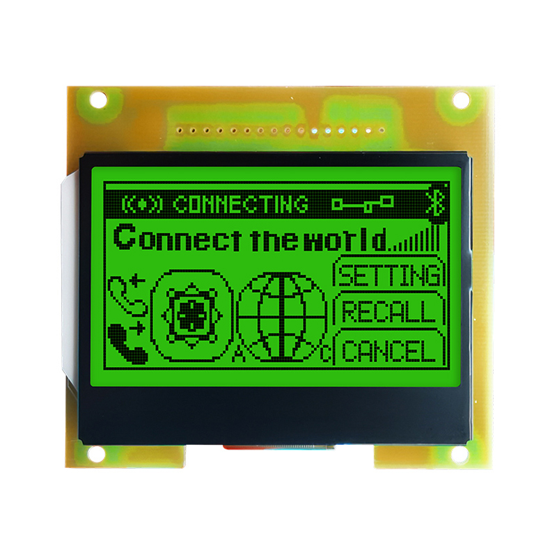 128X64 Graphic LCD Module STN+ Yellow/Green Display with Green Backlight