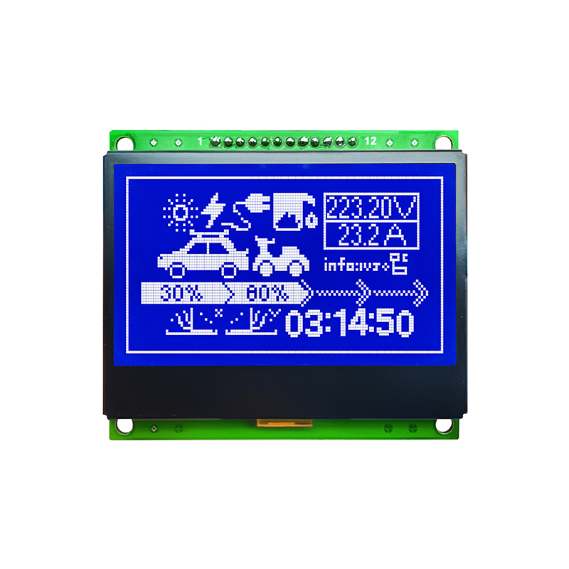 128X64 图形液晶显示屏 STN - 带白色背光的蓝色显示屏