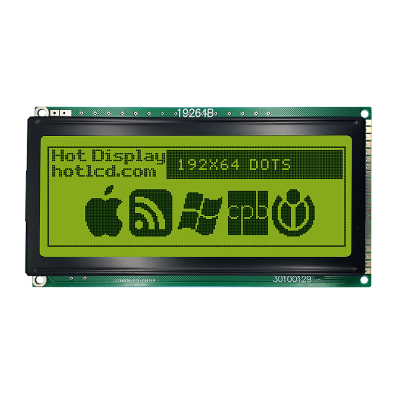 192X64 Graphic LCD Module STN + Yellow/Green Display with Yellow/Green Backlight