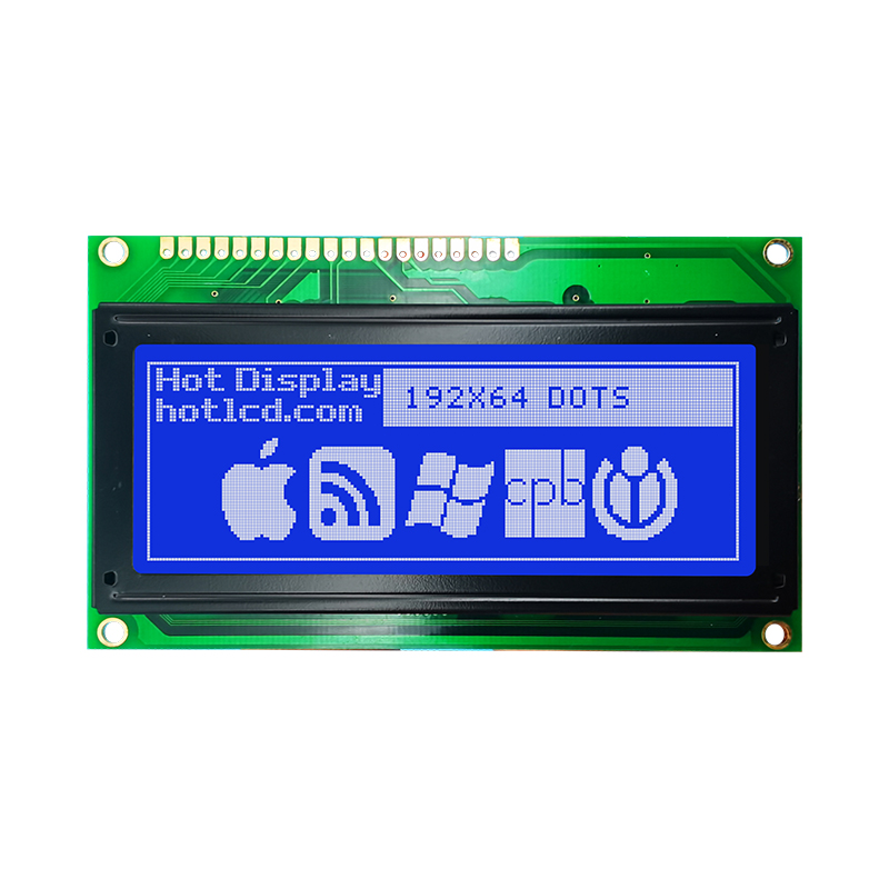 192x64 图形液晶模块 | STN - 带白色背光的蓝色显示屏 - 负电压
