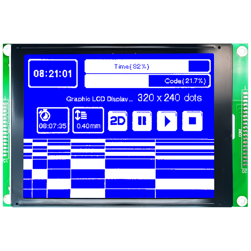 320X240图形液晶模块| STN - 带白色背光的蓝色显示屏