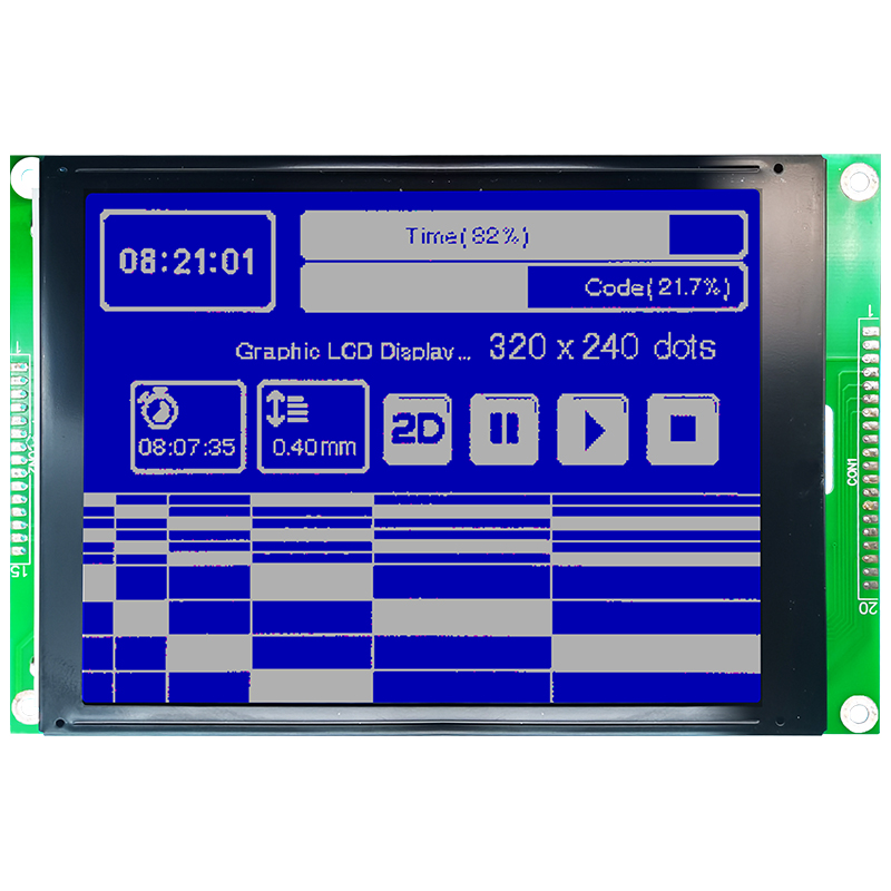 320X240图形液晶模块| STN - 带白色背光的蓝色显示屏