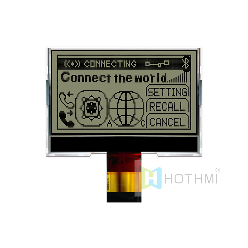 3寸 128X64 图形 COG 液晶屏 SPI FSTN + 显示屏，带白色侧背光