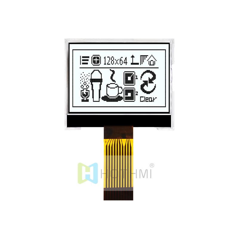 1.5"英寸 128x64 图形 COG 液晶屏 SPI | 带有侧面白色背光的 FSTN+ 显示屏