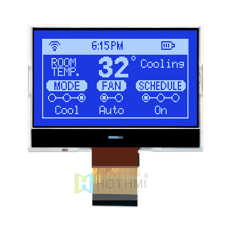 2.7寸 128X64图形COG液晶屏| STN - 带白色背光的蓝色显示屏