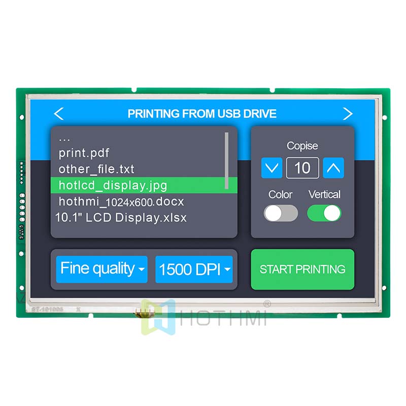 10.1 inch smart HMI 1024x600 IPS UART TFT display