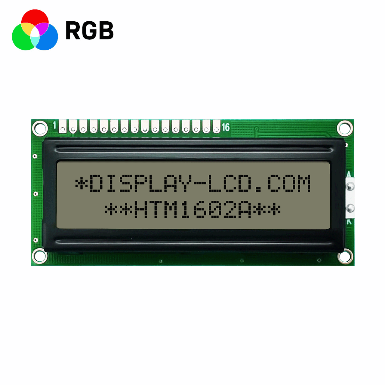 2X16 字符液晶模组显示屏 | FSTN+ 带RGB背光-Arduino