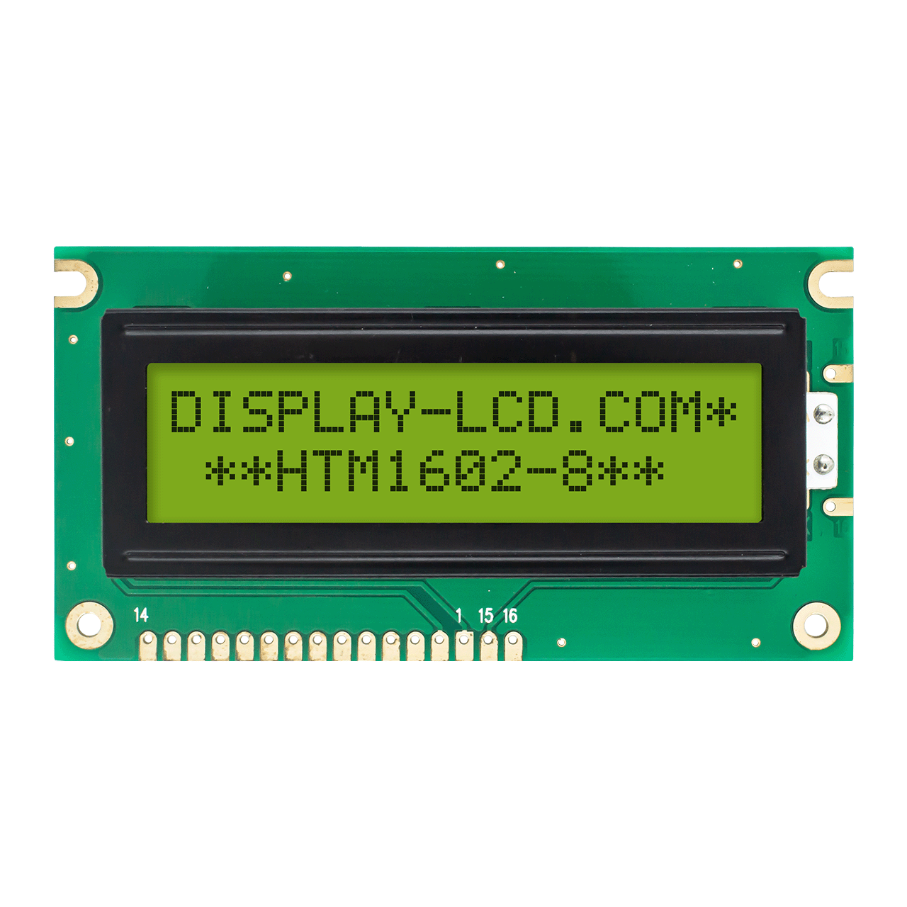 2X16 字符液晶模组显示屏 | STN+ 黄/绿带侧面黄/绿背光-Arduino