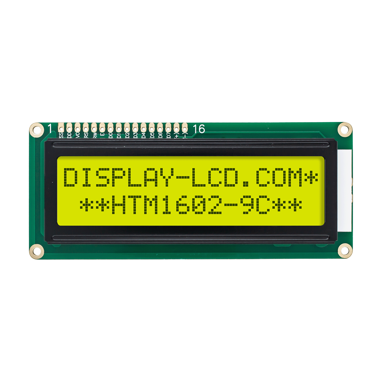 2X16 字符液晶模组显示屏 | STN+ 灰色显示屏 带黄/绿侧背光-Arduino