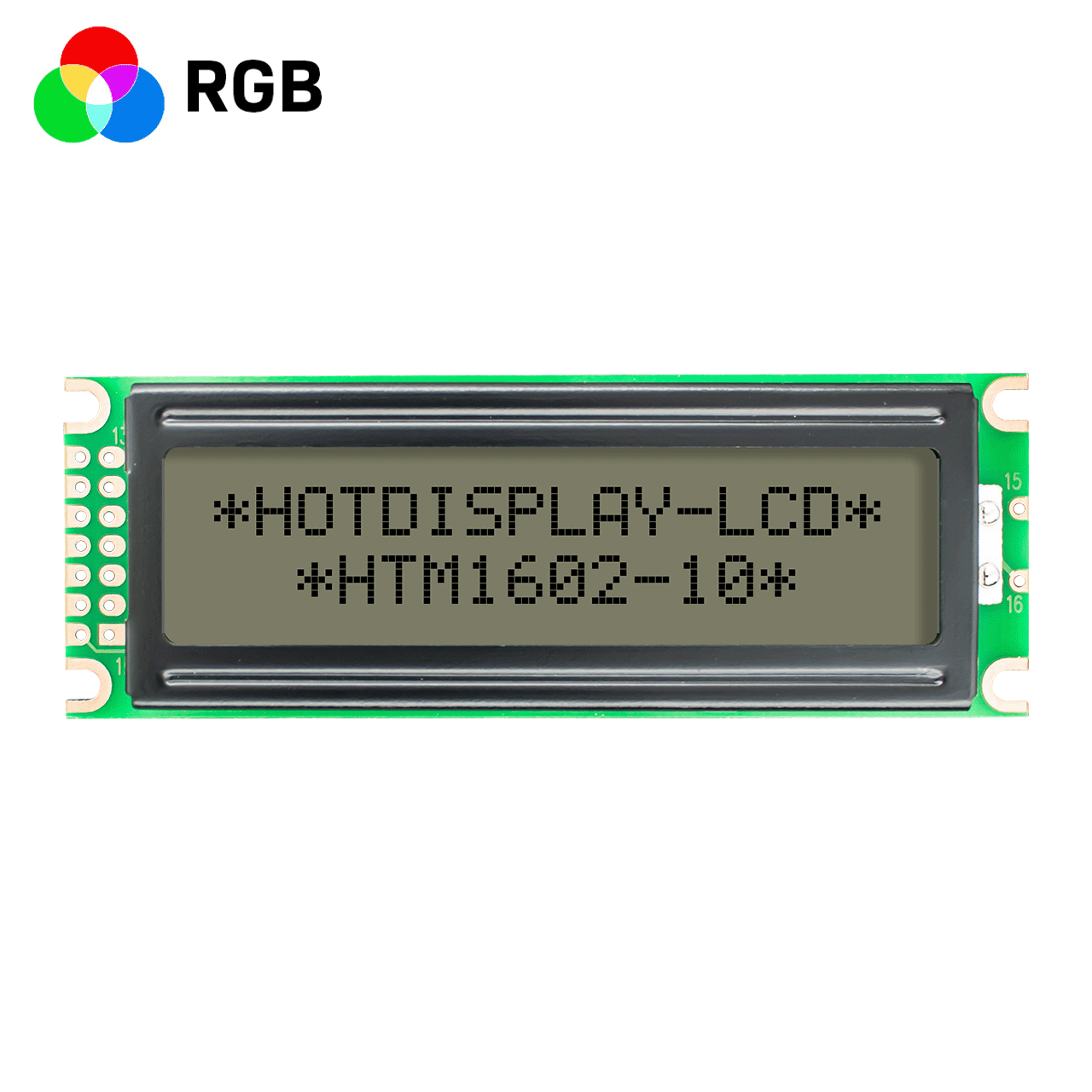 LCD 单色显示屏 16x2 字符 FSTN+带RGB黄绿蓝背光-Arduino