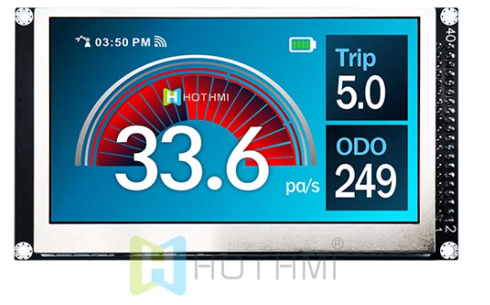 What resolutions does the 4.3-inch TFT display have?