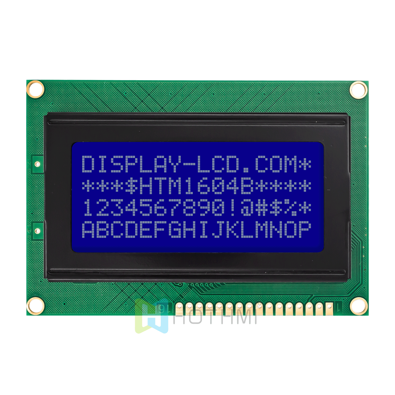 4x16 character LCD Module | STN(-) white side backlit monochrome display | Arduino | MCU interface | ST7066U controller | Total transflective | White text on blue background