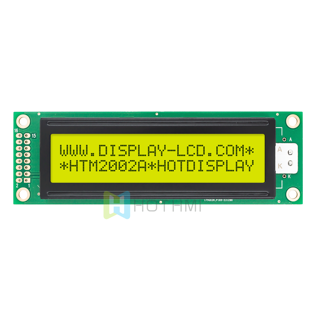 Arduino | 2X20 character monochrome LCD Module| STN yellow/green display with yellow/green backlight | 5.0V