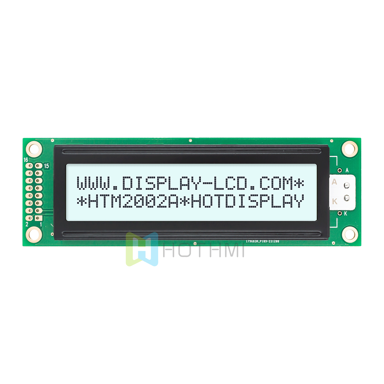 Monochrome 2X20 character LCD Module | FSTN+ white background gray character display with white backlight + English/Japanese/Russian character library | 5.0v| STU7066U | Adruino