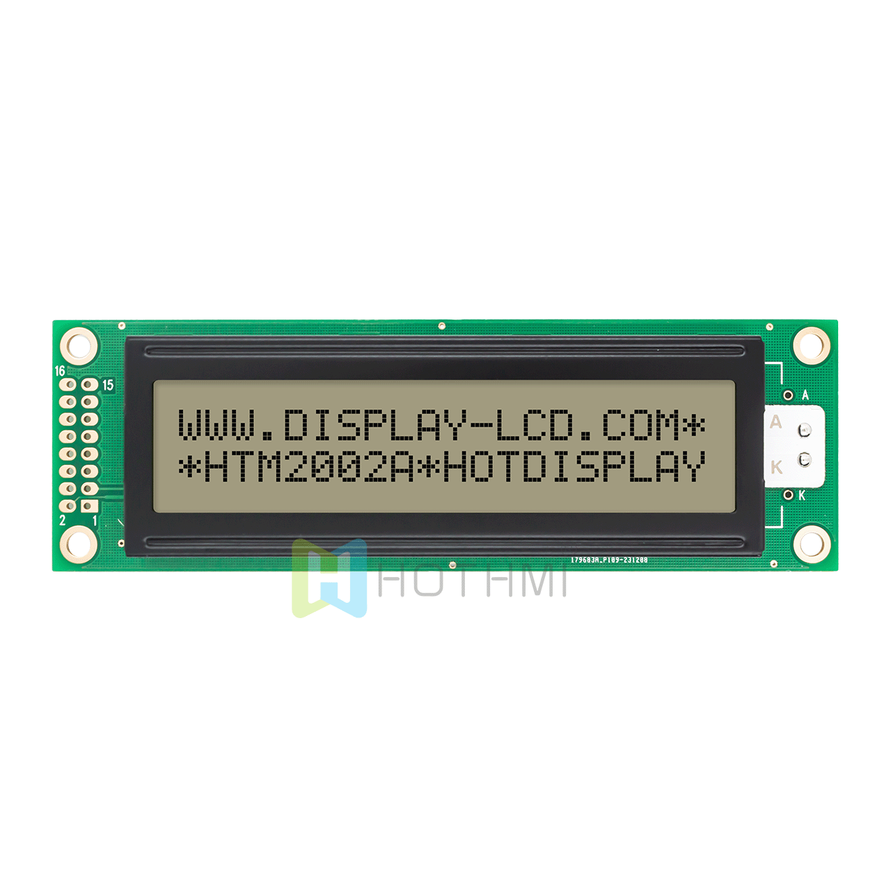 Monochrome 2X20 character LCD Module | FSTN+ white background gray character display with white backlight + English/Japanese/Russian character library | 5.0v| STU7066U | Adruino