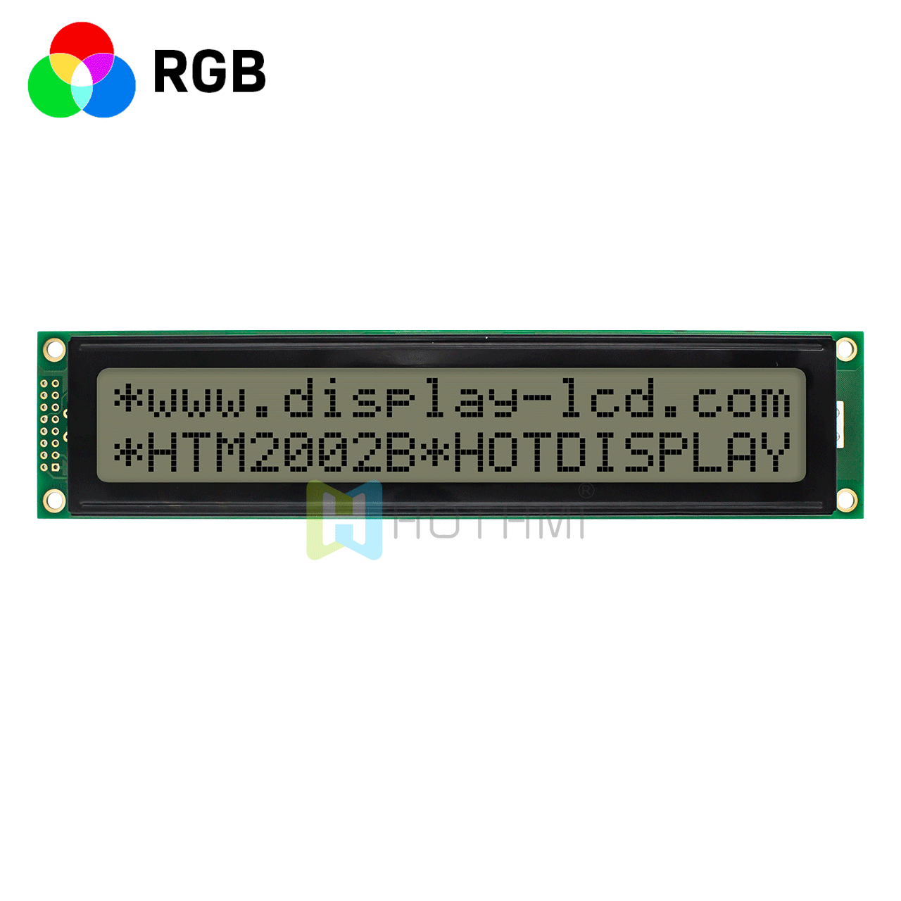 2x16 character display | transflective LCD display Module | RGB LED backlight | FSTN (+) front display | st7066u controller | 5.0V
