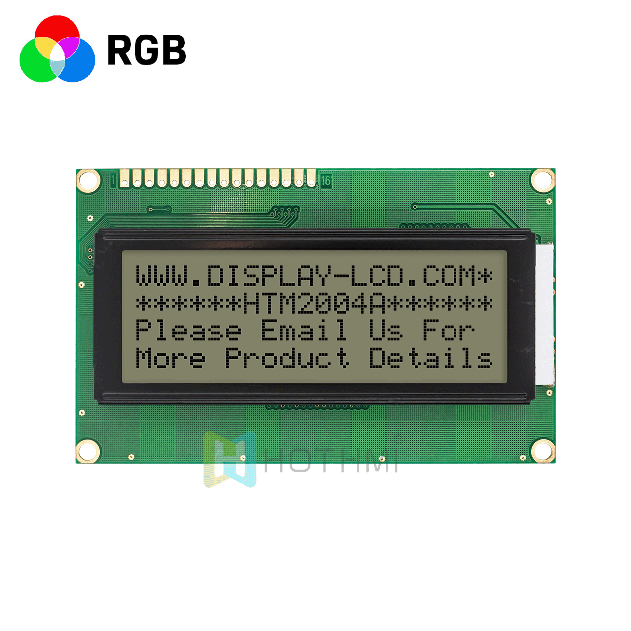 20x4 | Character LCD display | FSTN + | RGB | Arduino display | Total transflective | Adruino | 5.0V