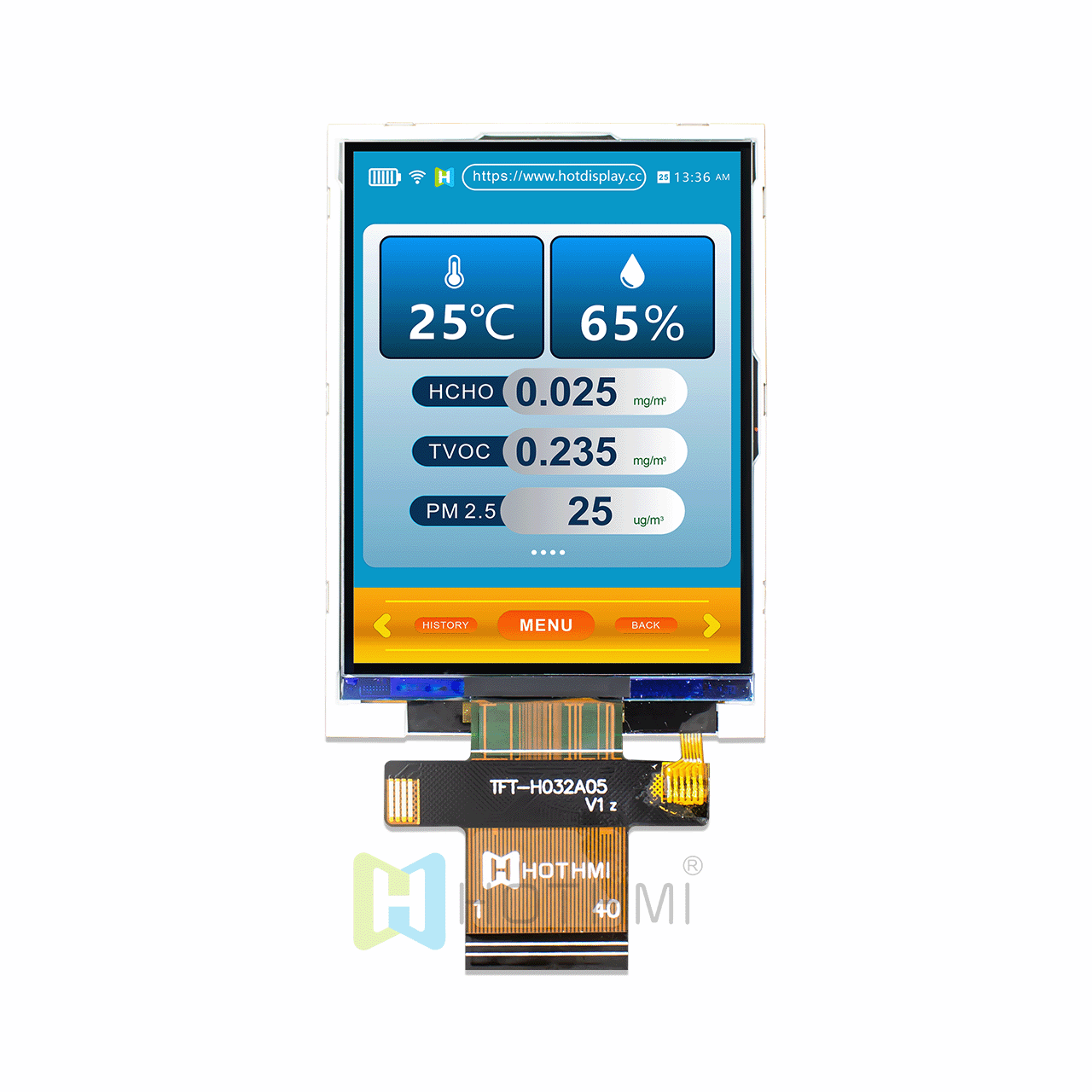 3.2-inch TFT LCD module/240x320 dot matrix color screen module/SPI interface/ST7789 with Android