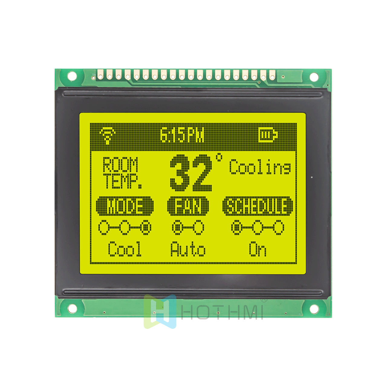 3“ 黄绿色图形液晶显示器/128x64 图形 LCD 显示模块 / 适用于 Arduino /KS0108或兼容