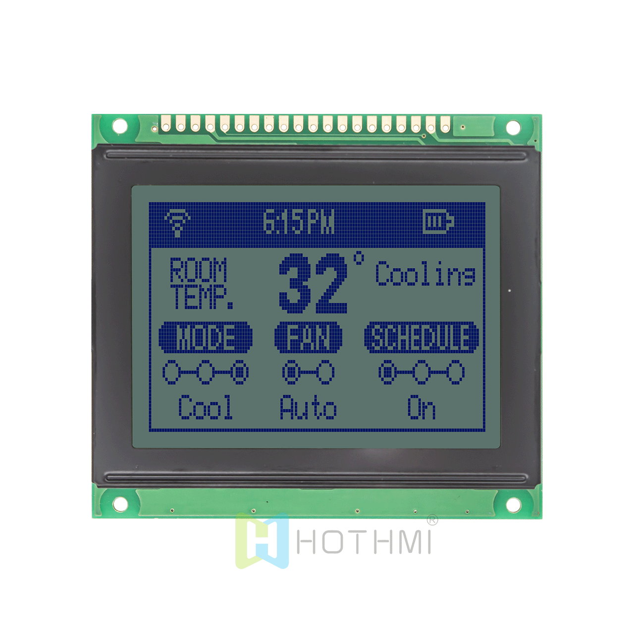 3" 128x64 LCD display | Graphic dot matrix display | Compatible with KS0108 | Blue text on gray background | Arduino