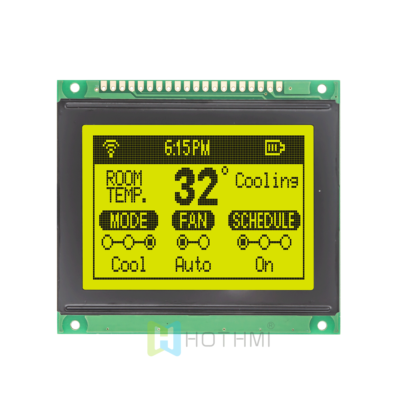 3“图形液晶显示模组 | 黄绿背光 | Arduino 图形液晶显示屏 |128x64 KS0108 控制器模块 | STN正显