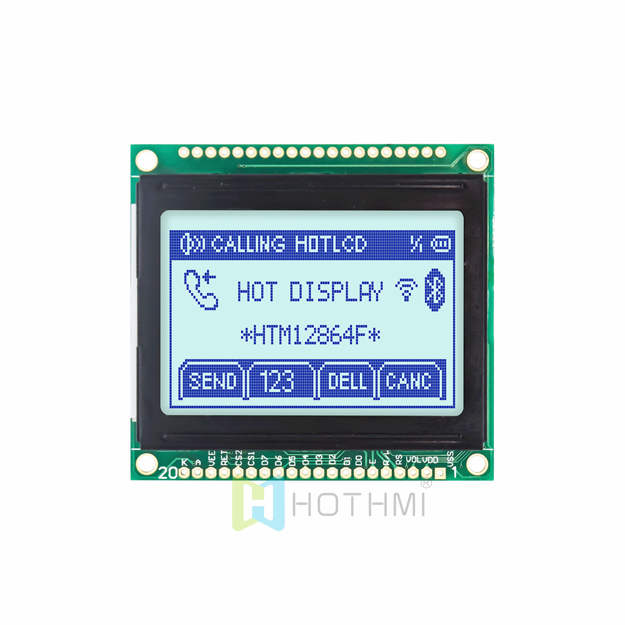 2.0英寸LCD128x64图形点阵模块/STN灰膜白色背光/Adruino/5.0V