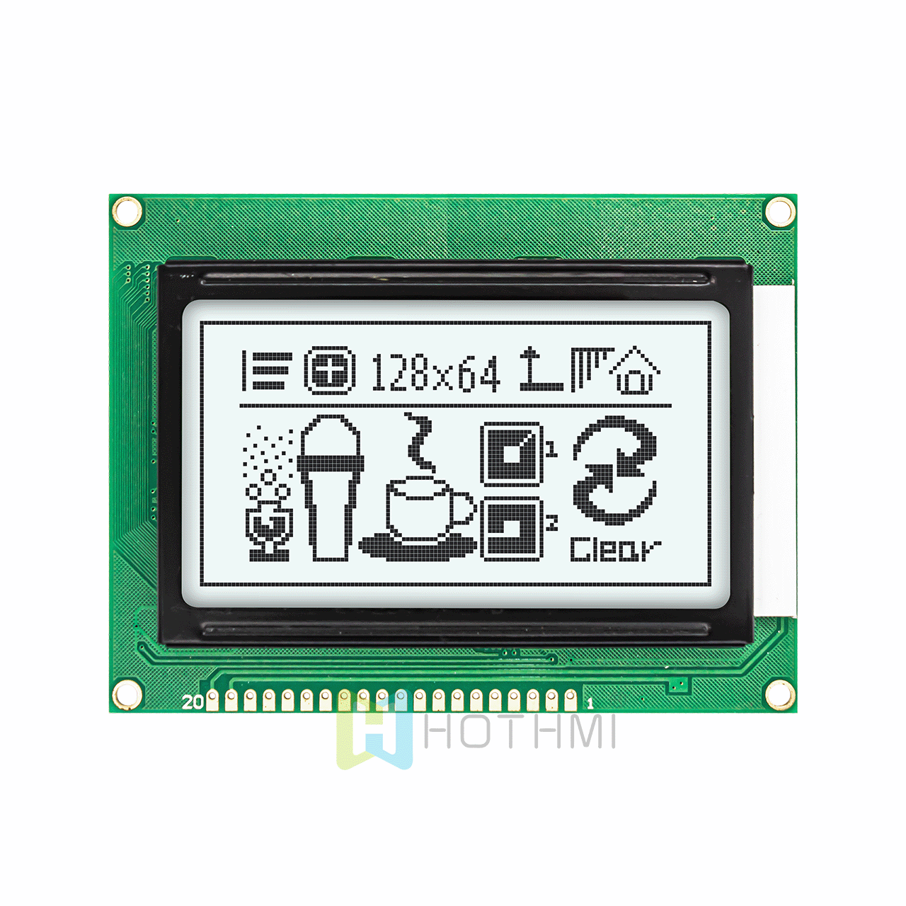 3.2-inch 128X64 monochrome graphic dot matrix module LCM/12864 LCD graphic display module/white background gray characters/ST7920 control chip