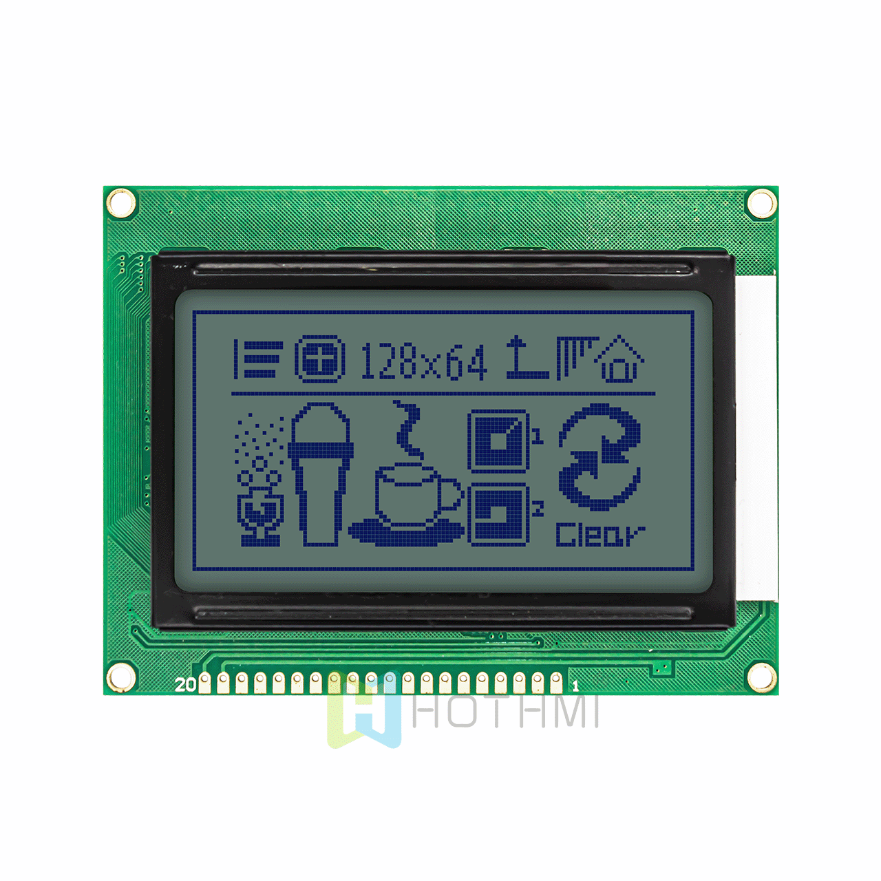 3.2-inch low-costwhite backlight | 128x64 graphic LCD module | ST7920 | MCU interface | for Arduino