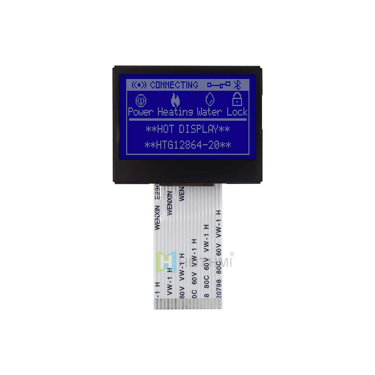 1.7英寸图形点阵模块/128x64分辨率/蓝底白字/ST7565R控制芯片/MCU