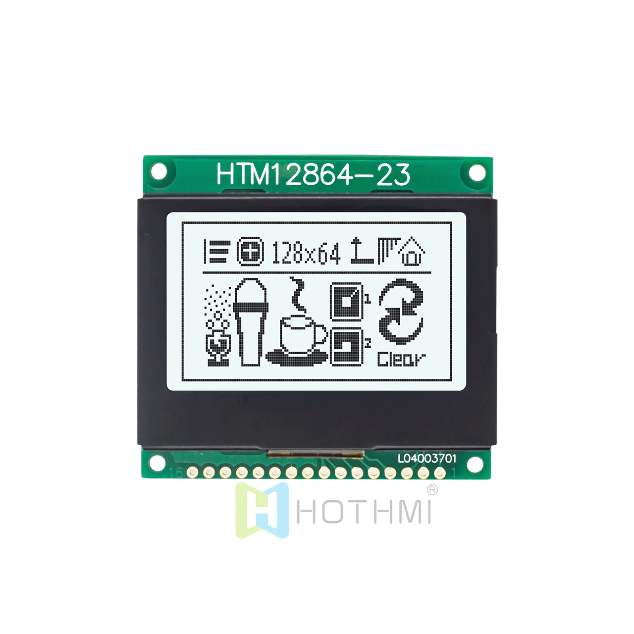 2.0-inch 12864 graphic dot matrix module/128x64 graphic LCD module/ST7565 control chip/5.0 gray text on white background