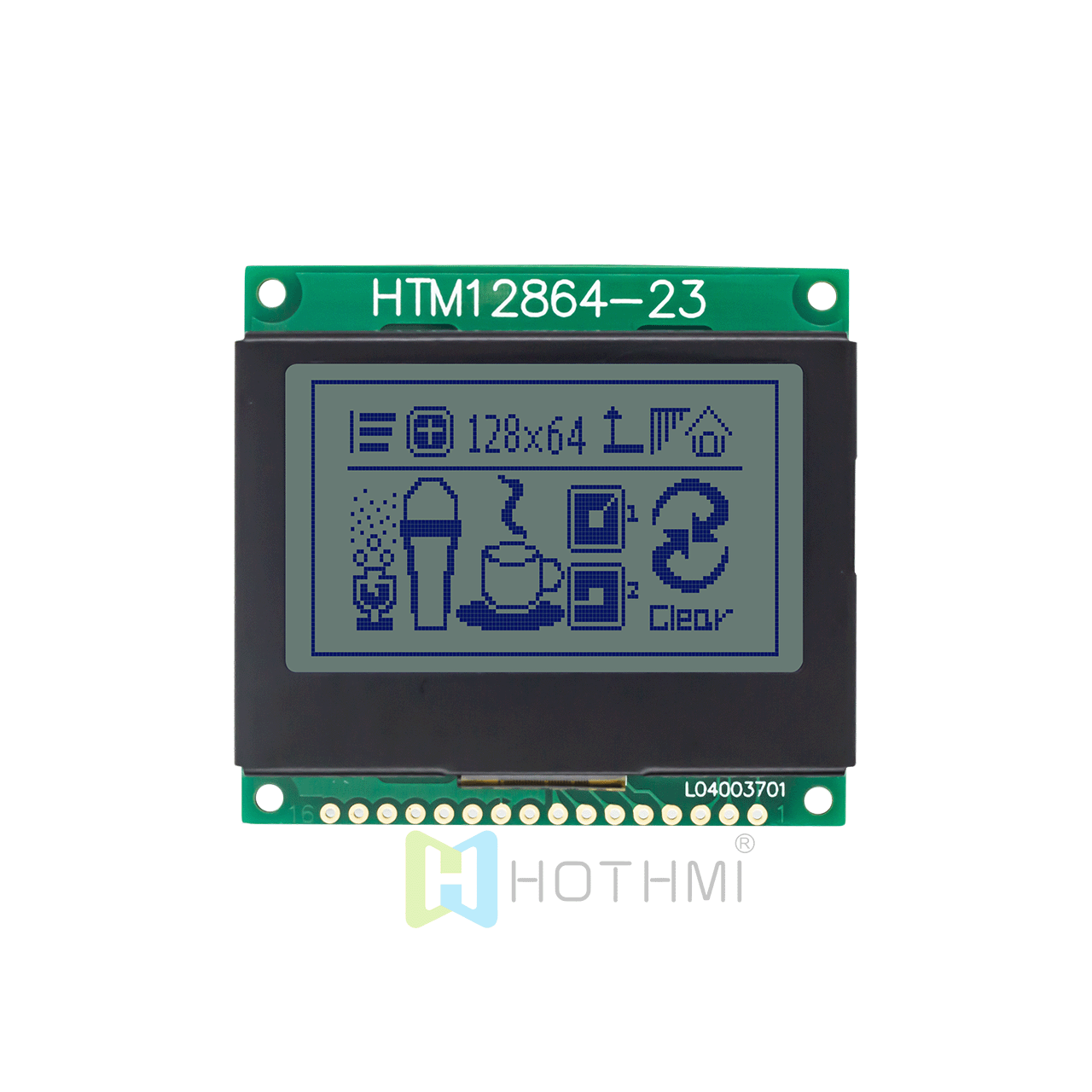 2.0寸128x64 LCD图形液晶模块/128x64图形点阵模组/MCU接口/3.3v 
