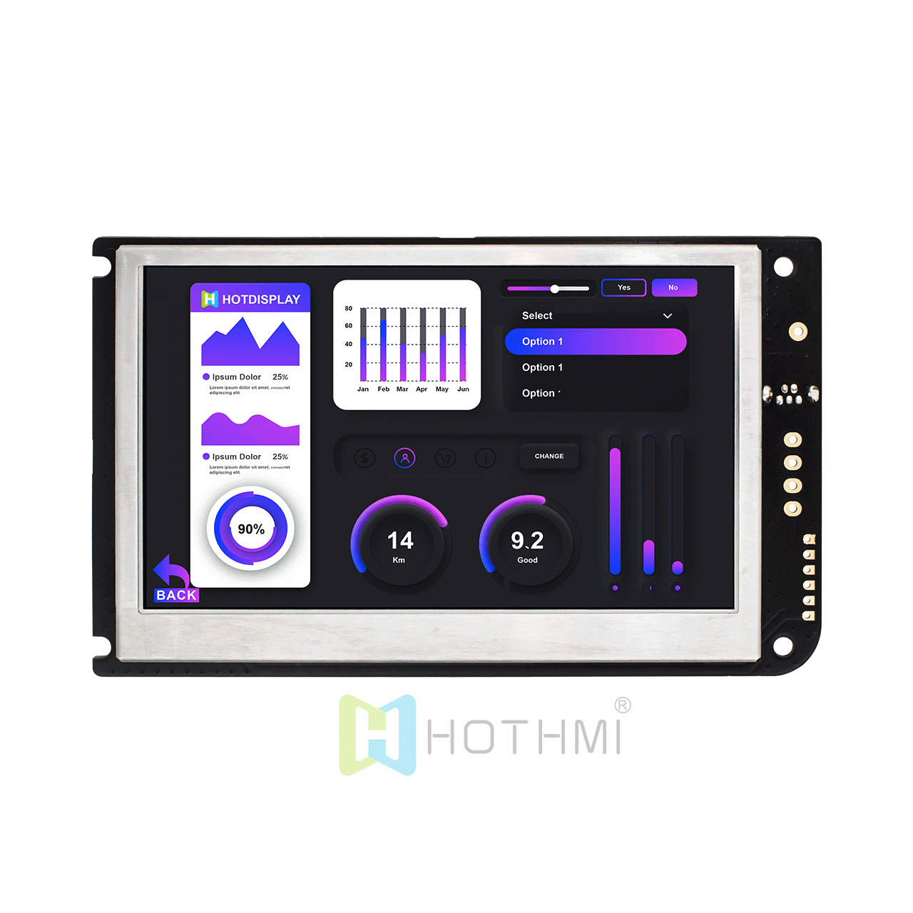 4.3-inch 800x480 dot matrix smart serial screen TFT LCD display module URAT HMI IPS sunlight readable compatible with Raspberry Pi