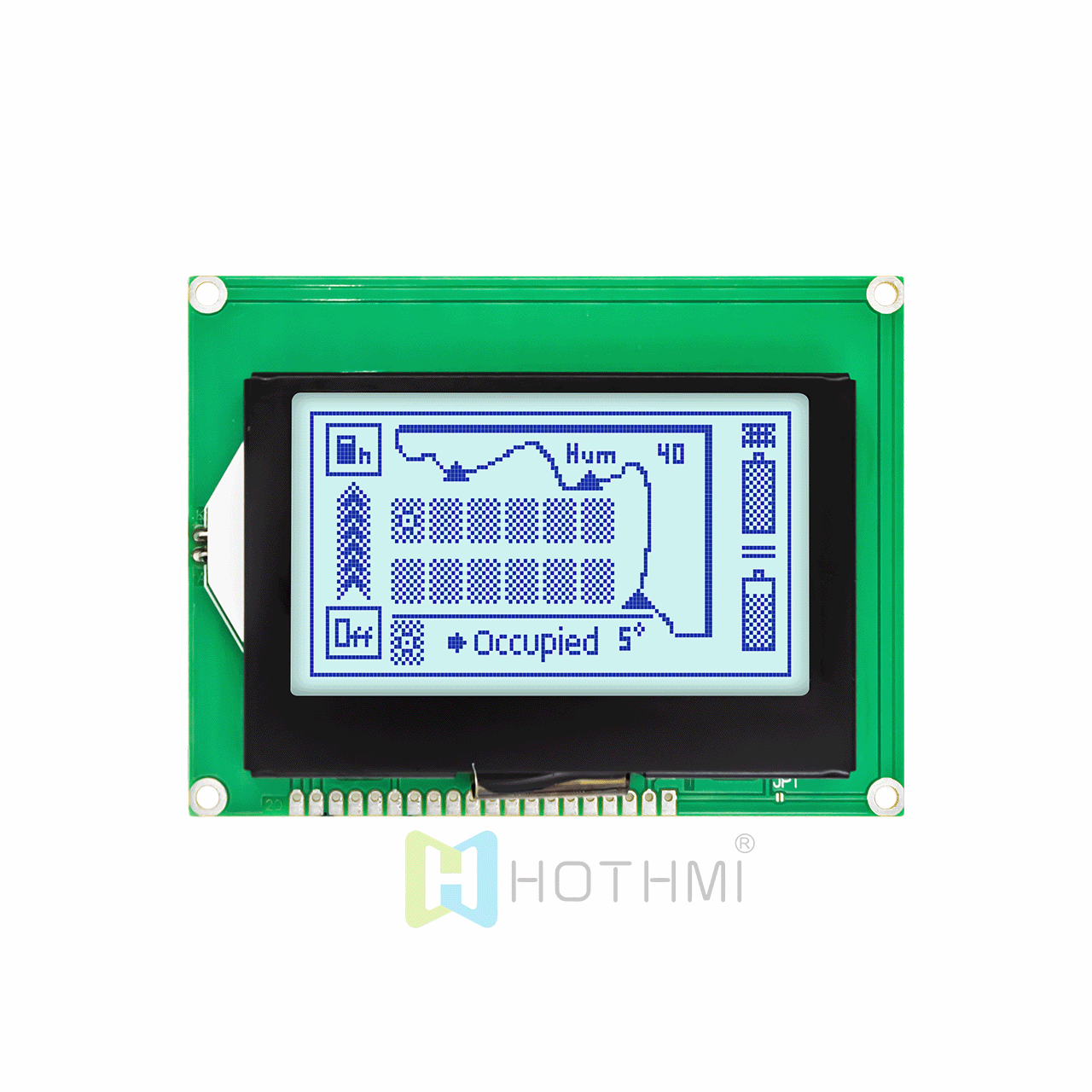 3英寸LCD128x64图形液晶模组 | 灰底蓝字 | 128X64图形液晶显示屏 | STN 正显白色背光| SPI接口