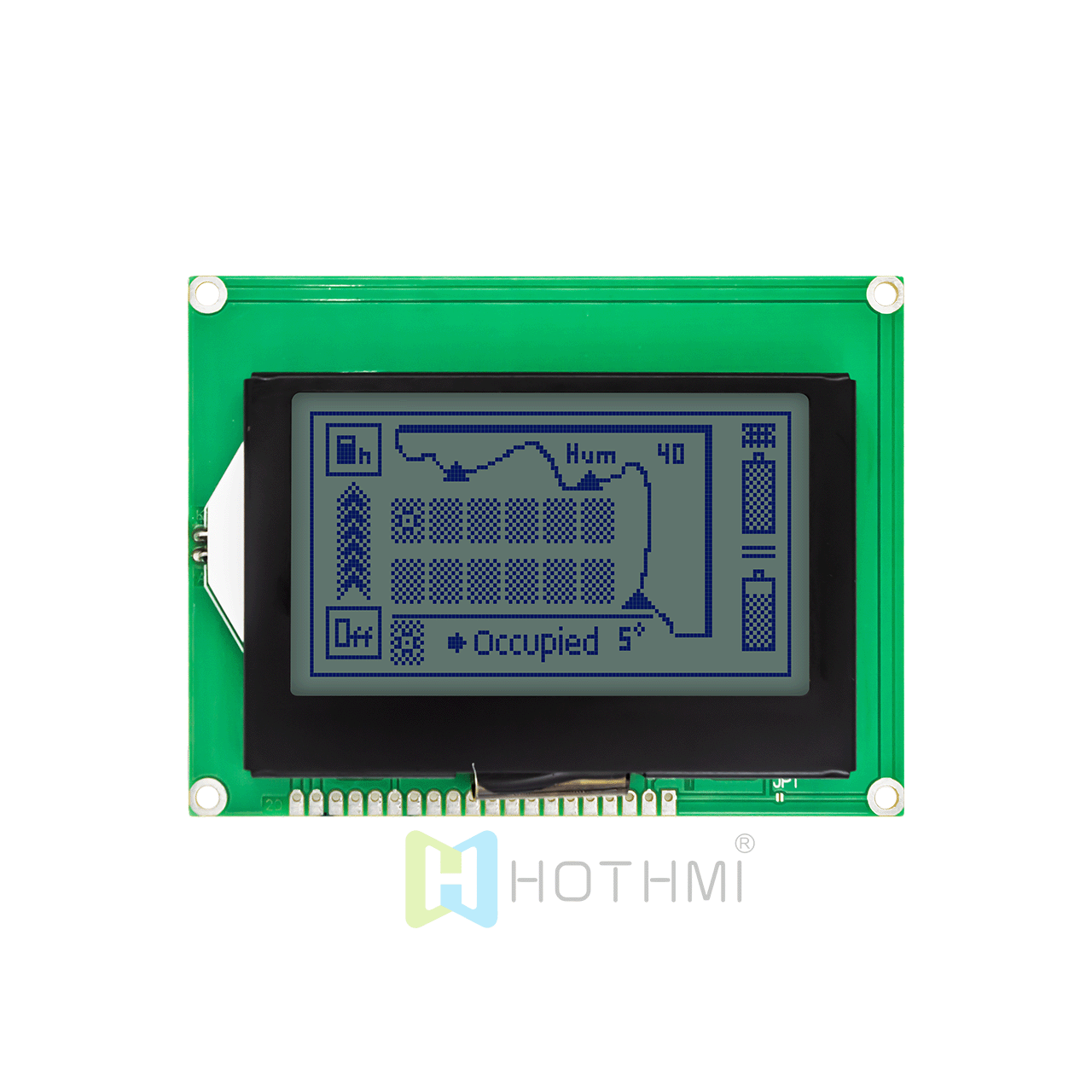 3-inch LCD128x64 graphic LCD module | Blue text on gray background | 128X64 graphic LCD display | STN positive white backlight | SPI interface