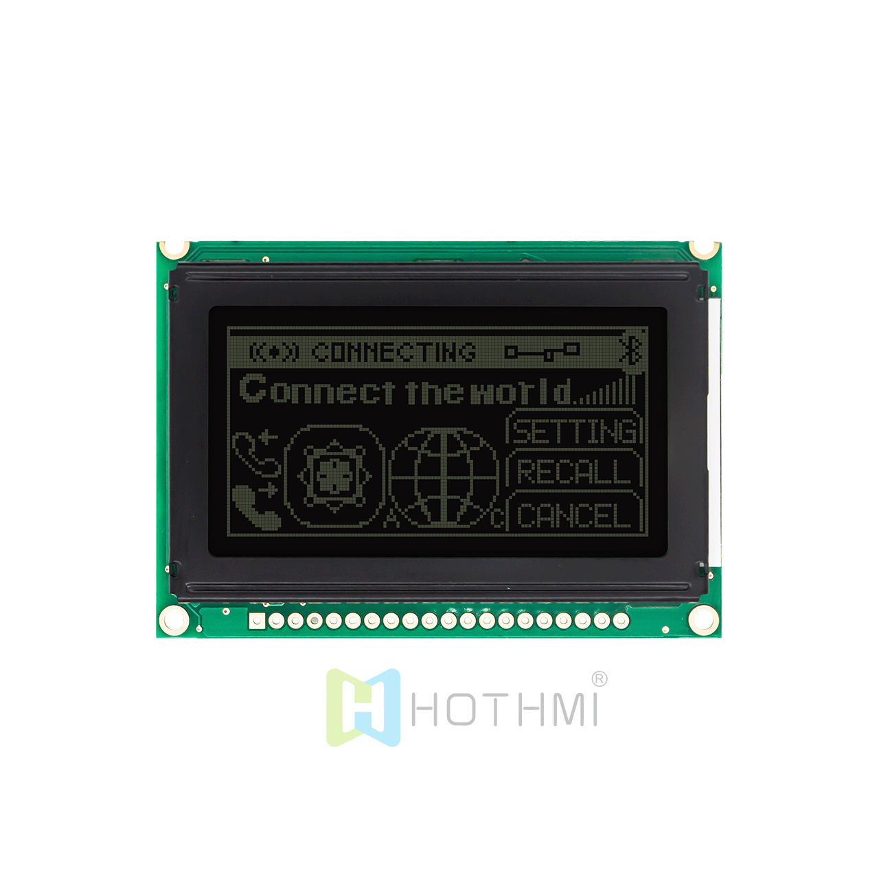 2.7 inch 128x64 Graphic LCD Liquid Crystal Dot Matrix Module | DFSTN Negative Display | For Arduino | Black Background and White Characters
