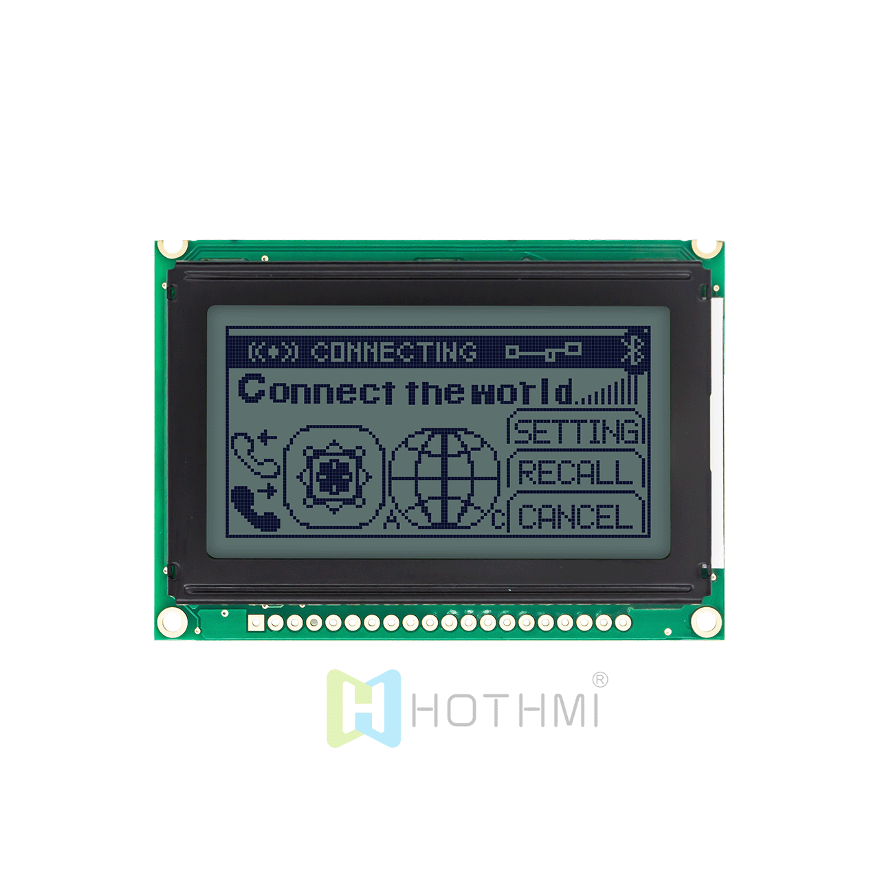 2.7 inch 128x64 LCD Graphic Liquid Crystal Dot Matrix Module | 128 x 64 Graphic LCD Display Module | STN Positive Polarizer | Yellow-Green Backlight