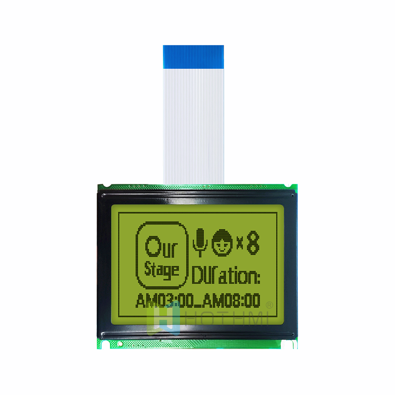 3英寸128 x 64 LCD图形液晶显示屏 | 128x64图形液晶模组 | STN正显 黄绿背光