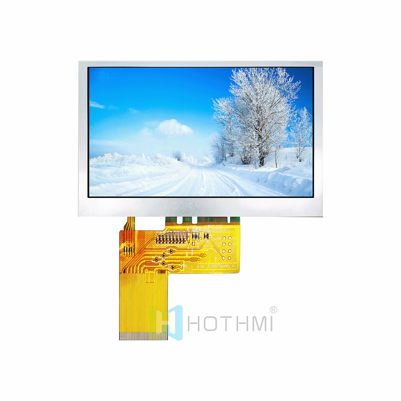 4.3-inch 800x480 dot matrix TFT LCD display module wide temperature IPS full viewing angle readable in sunlight LVDS compatible with industrial computer motherboard