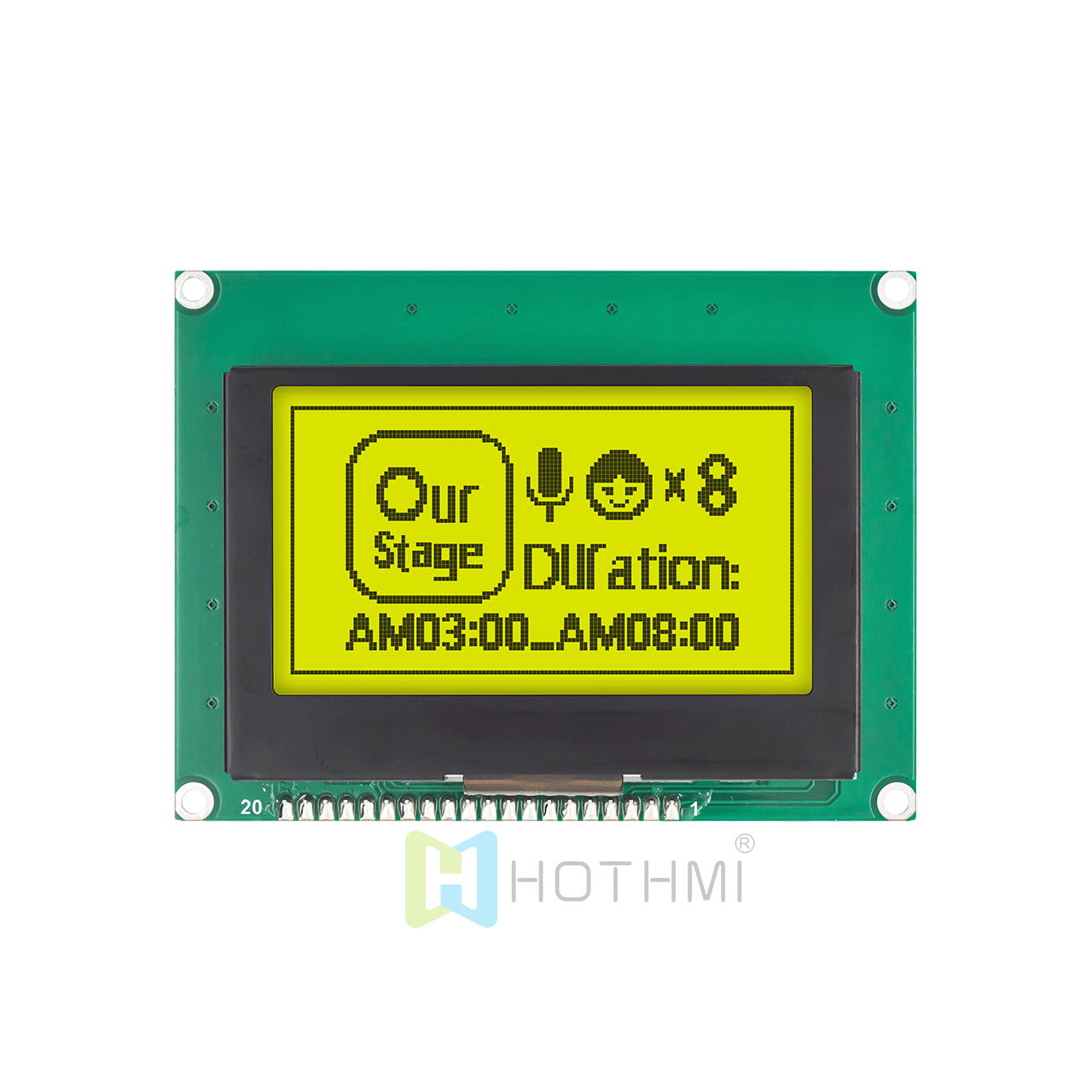 2.7 英寸 LCD128x64 图形 LCD 显示模块 | 128 x 64 图形 LCD 模块 | STN+黄绿背光 | SPI 接口 | Adruino