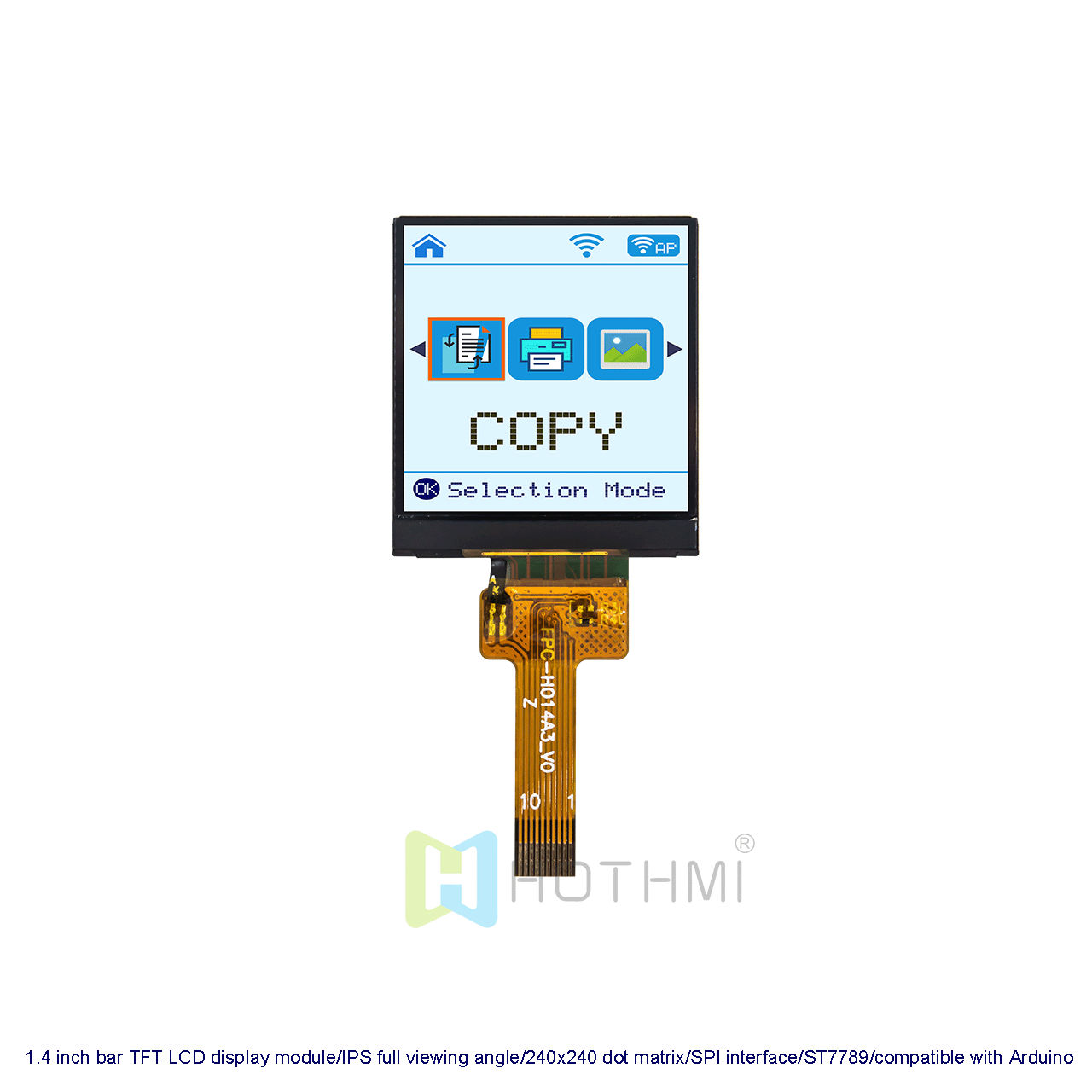 1.4 inch square TFT LCD display module/IPS full viewing angle/240x240 dot matrix/SPI interface/ST7789/compatible with Arduino