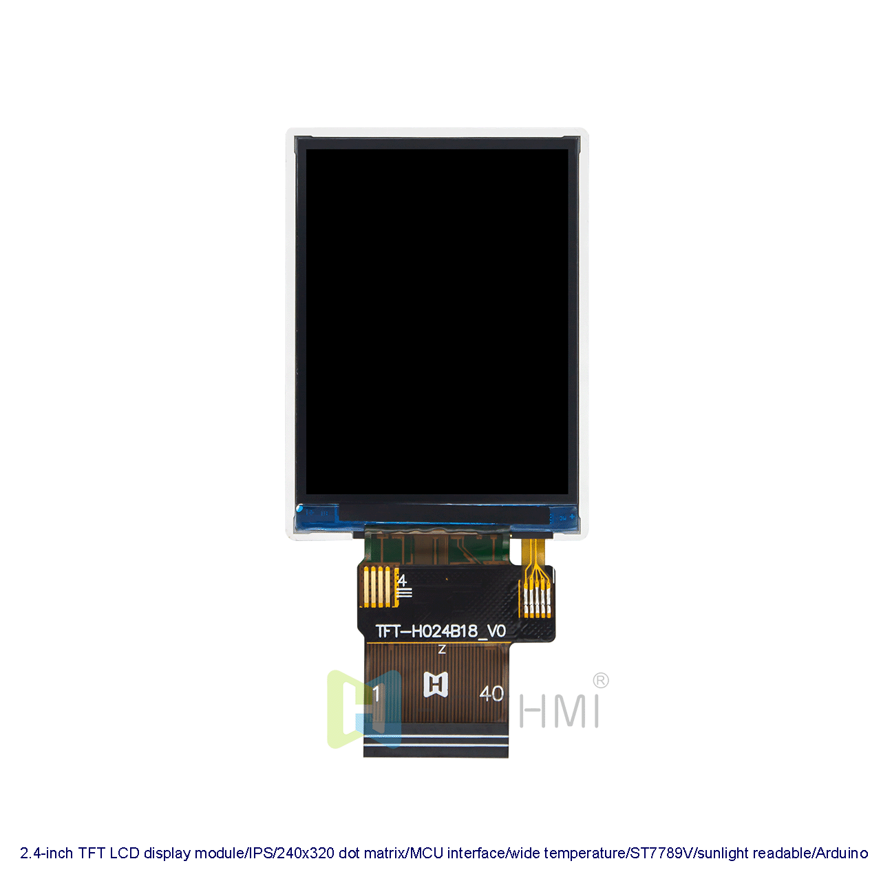 2.4寸TFT液晶显示模块/IPS全视角/240x320点阵/MCU接口/宽温/ST7789V/ 阳光下可读/兼容Arduino