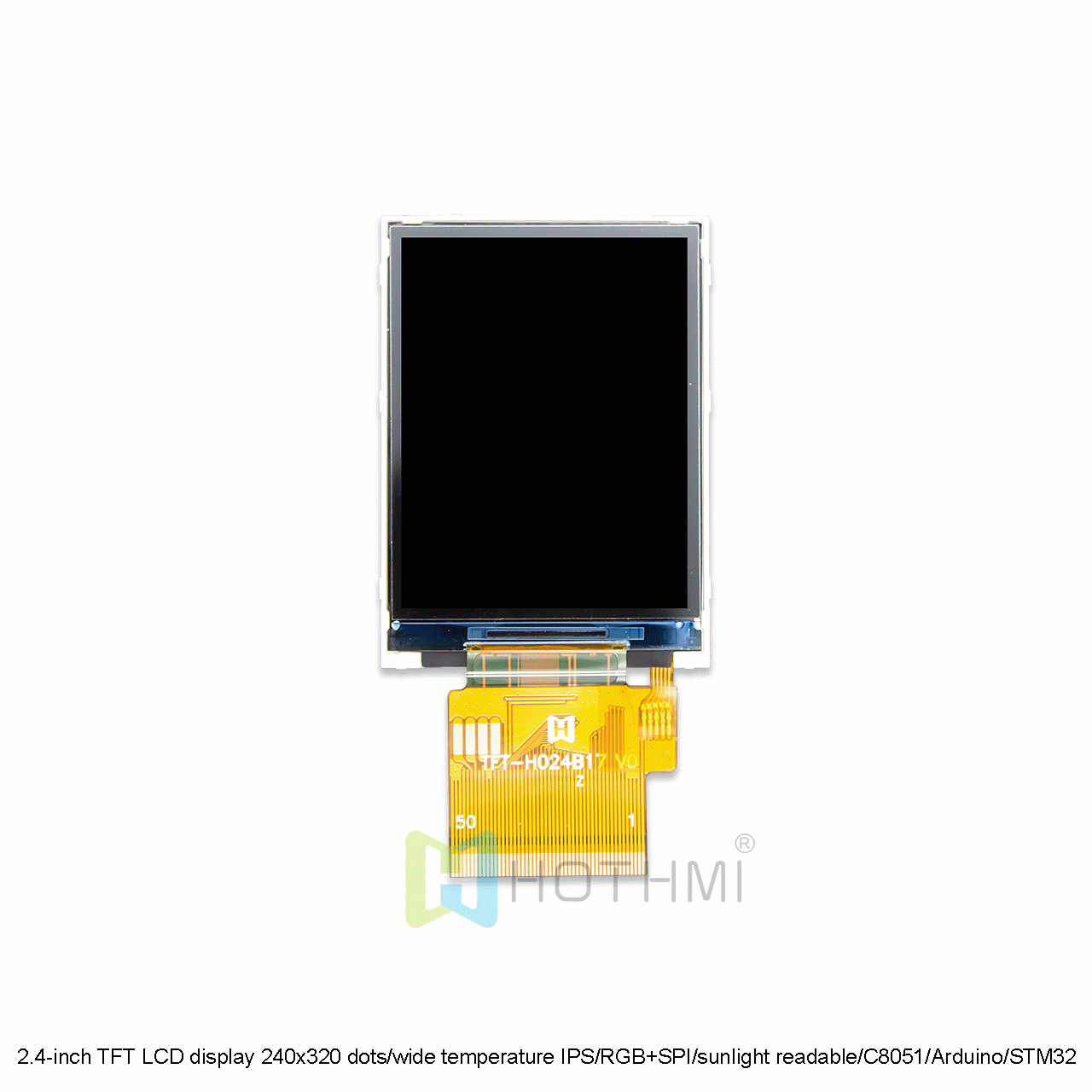 2.4-inch TFT LCD display 240x320 dots/wide temperature IPS full angle/RGB+SPI/sunlight readable/compatible with C8051/Arduino/STM32