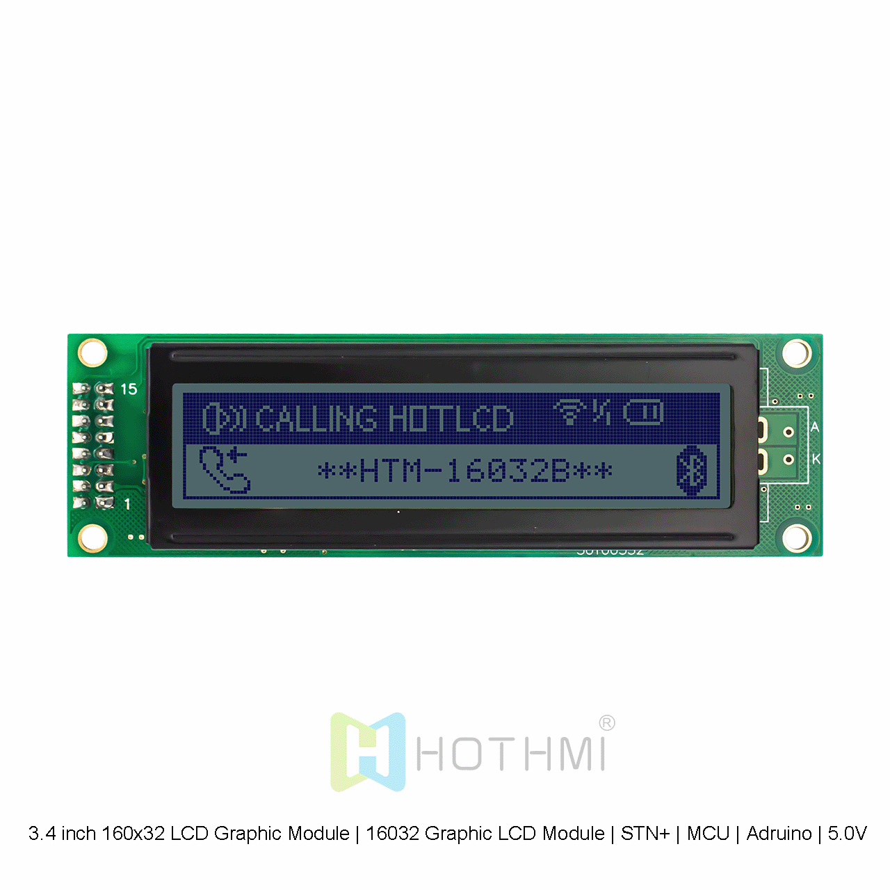 3.4 inch 160x32 LCD Graphic Module | 16032 Graphic LCD Module | STN+ | MCU |  Arduino | 5.0V