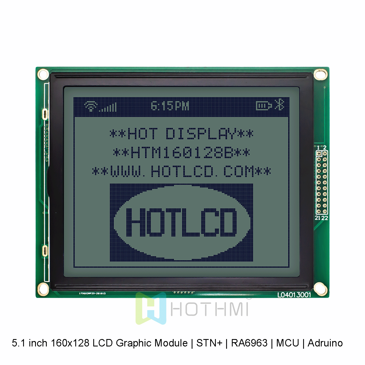 5.1 inch 160x128 LCD Graphic Module | STN+ | RA6963 | MCU | Arduino