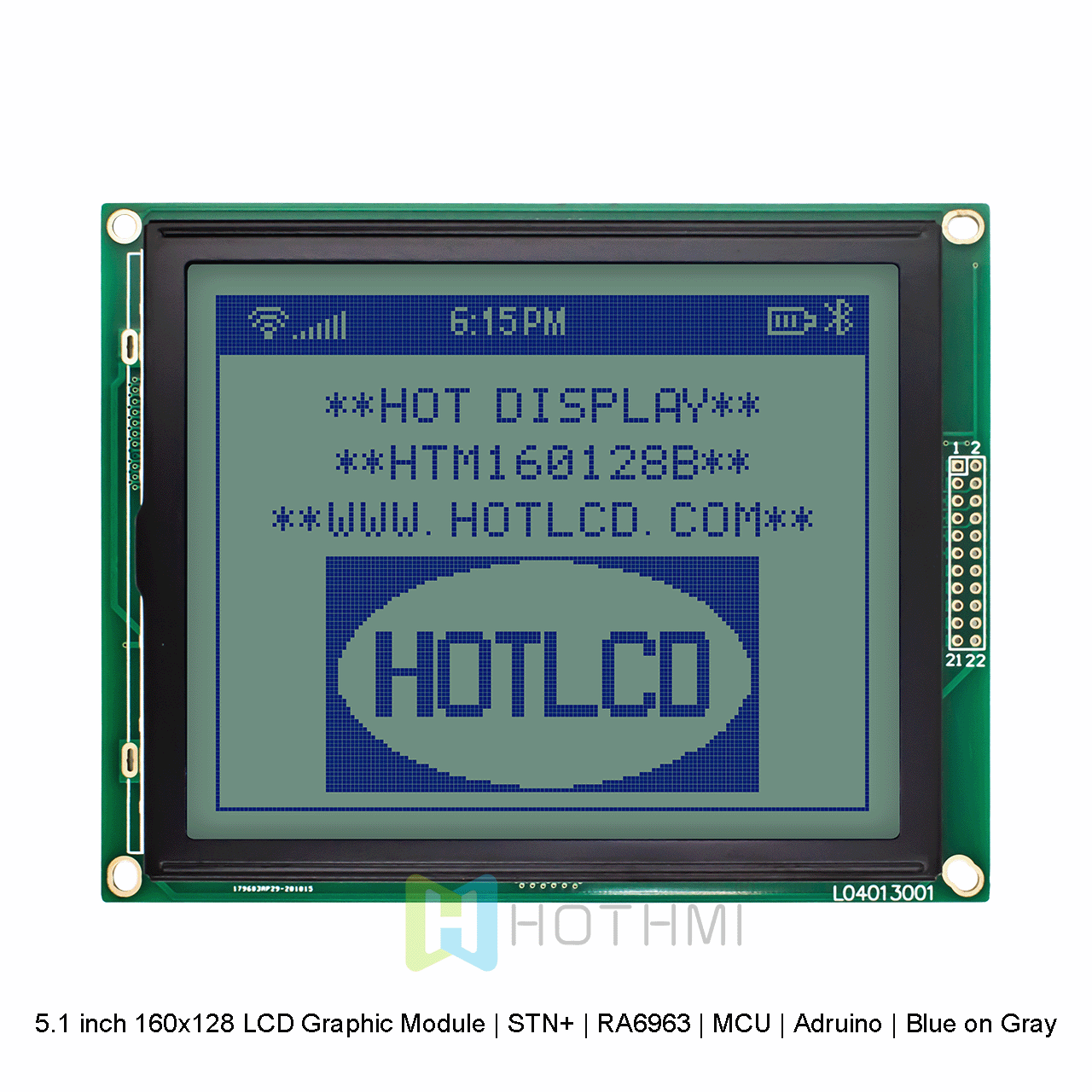 5.1 inch 160x128 LCD Graphic Module | STN+ | RA6963 | MCU | Arduino | Blue on Gray