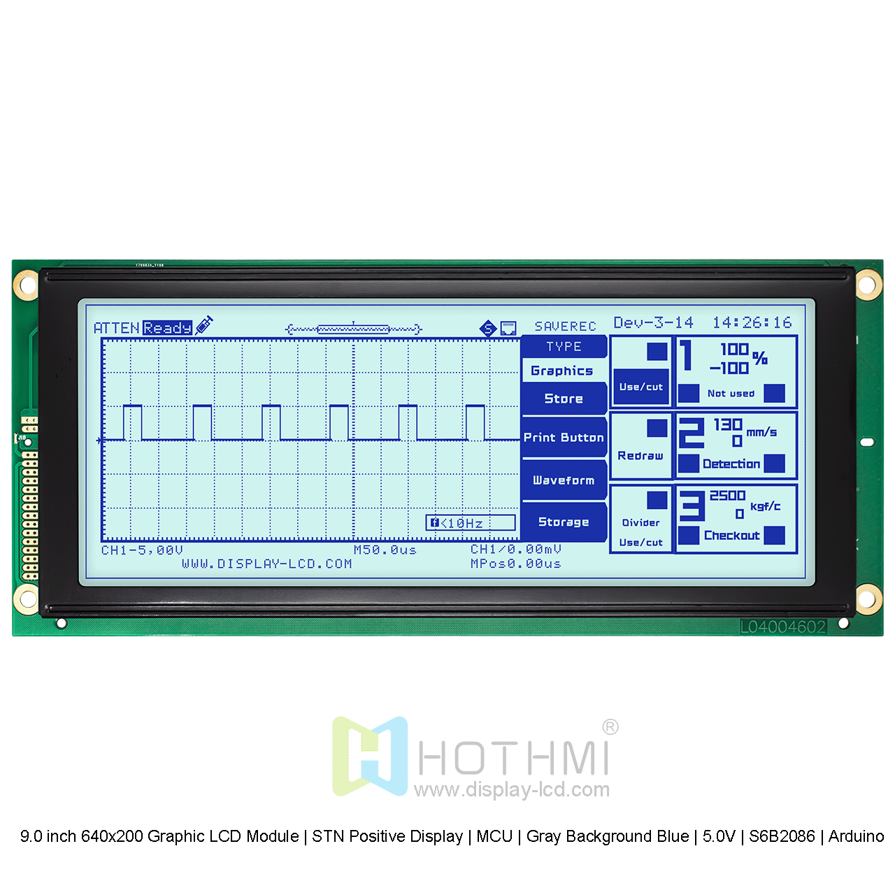 9.0 inch 640x200 Graphic LCD Module | STN Positive Display | MCU | Gray ...