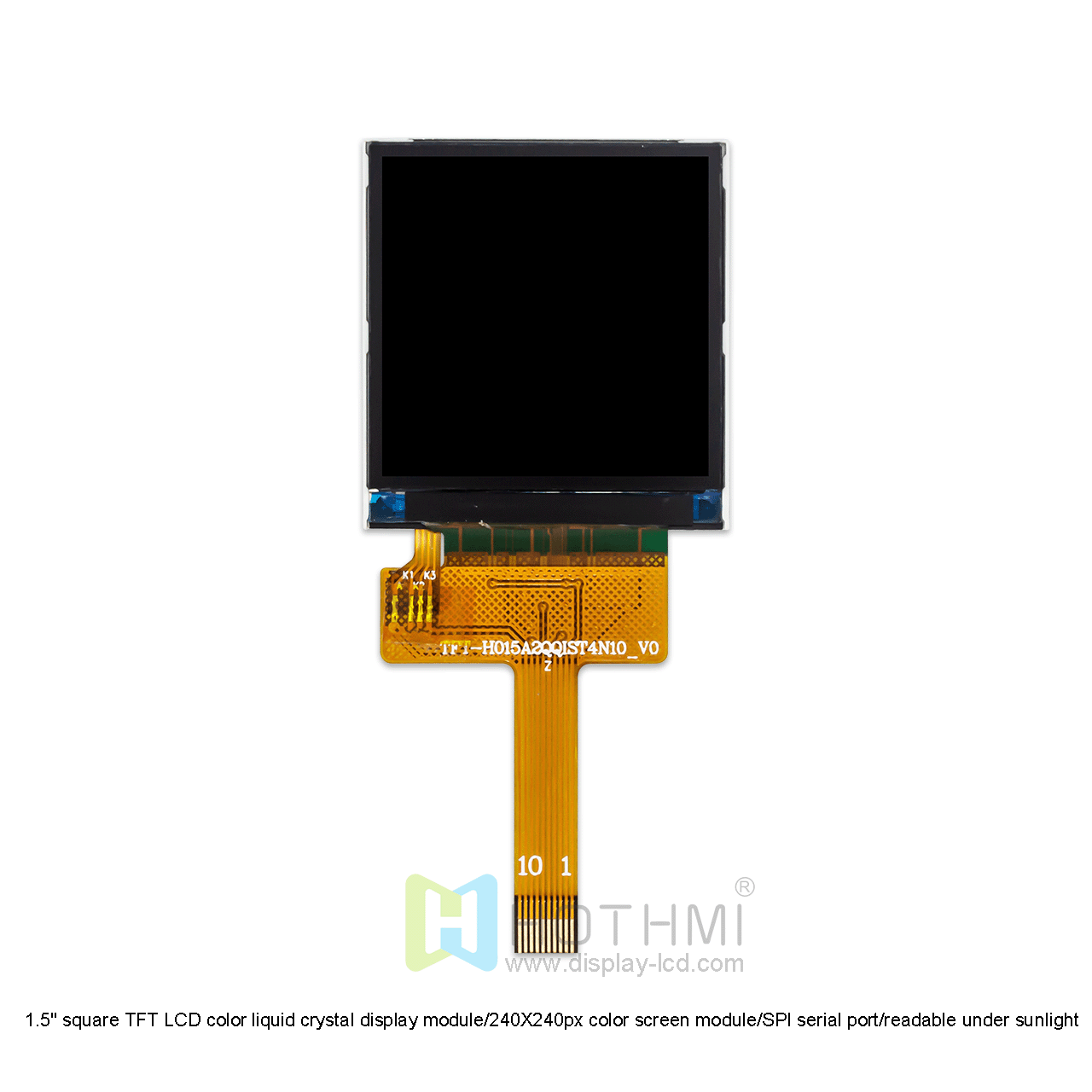 1.54英寸方形TFT LCD彩色液晶显示模块/240X240px彩屏模块/SPI串口/阳光下可读