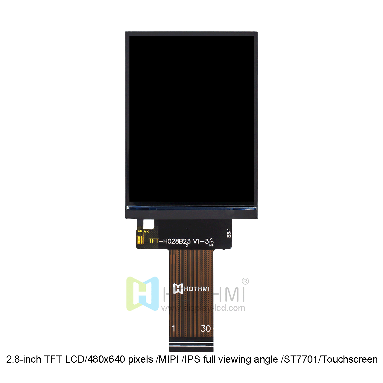 2.8寸 TFT 液晶显示屏 /480x640像素/MIPI /IPS全视角/ST7701 /可带触摸