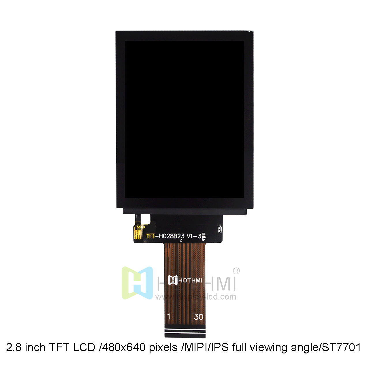 2.8寸 TFT 液晶显示屏/480x640像素/MIPI/IPS全视角 / ST7701